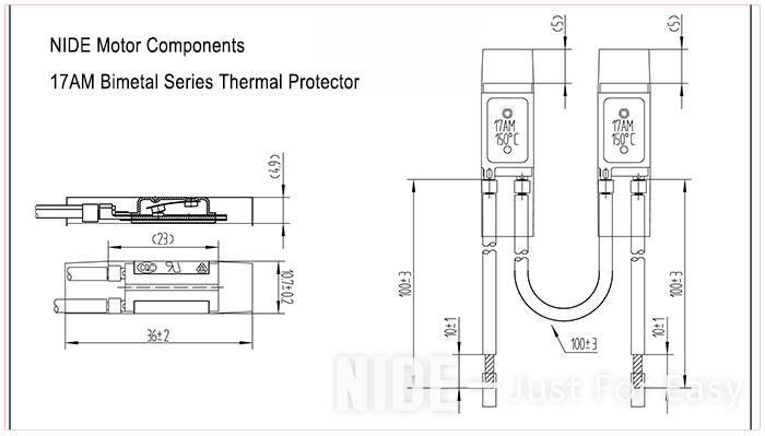 17AM Bimetal Series Thermal Protector For sale